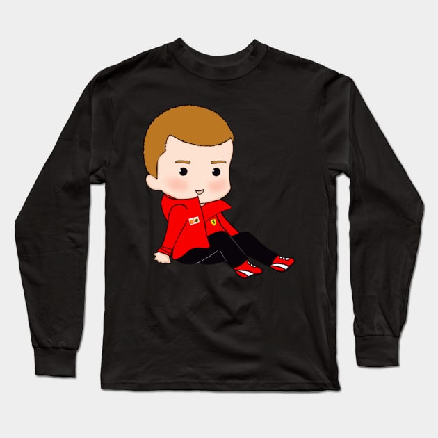 Seb Vettel Long Sleeve T-Shirt by cutedrivers